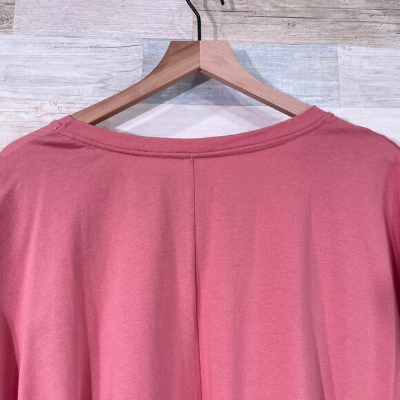 LANE BRYANT Floral Embroidered Sharkbite Hem Top Pink Womens Plus Size 18 20 - Picture 5 of 7